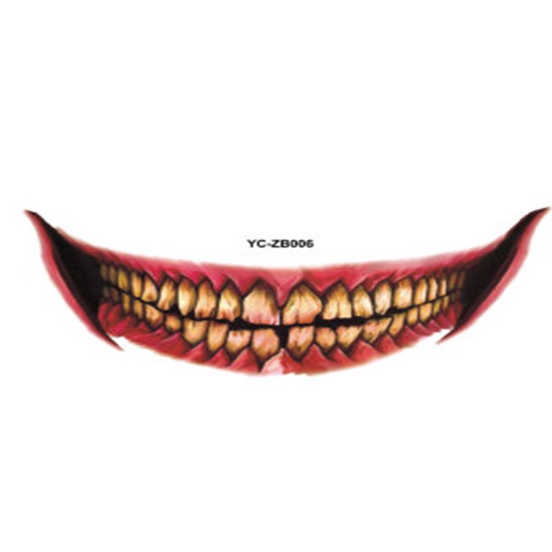 Tatouage temporaire bouche Halloween – décoration lèvres effrayante DIY / New Product Halloween Mouth Tattoo Sticker Scary Lip DIY Decoration – Image 9