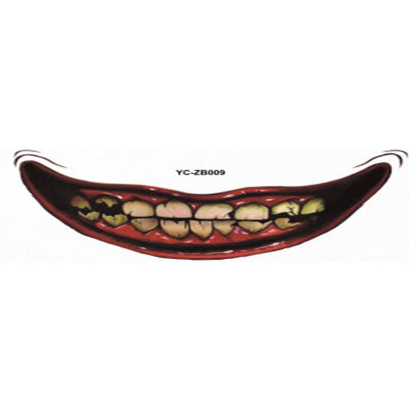 Tatouage temporaire bouche Halloween – décoration lèvres effrayante DIY / New Product Halloween Mouth Tattoo Sticker Scary Lip DIY Decoration – Image 5