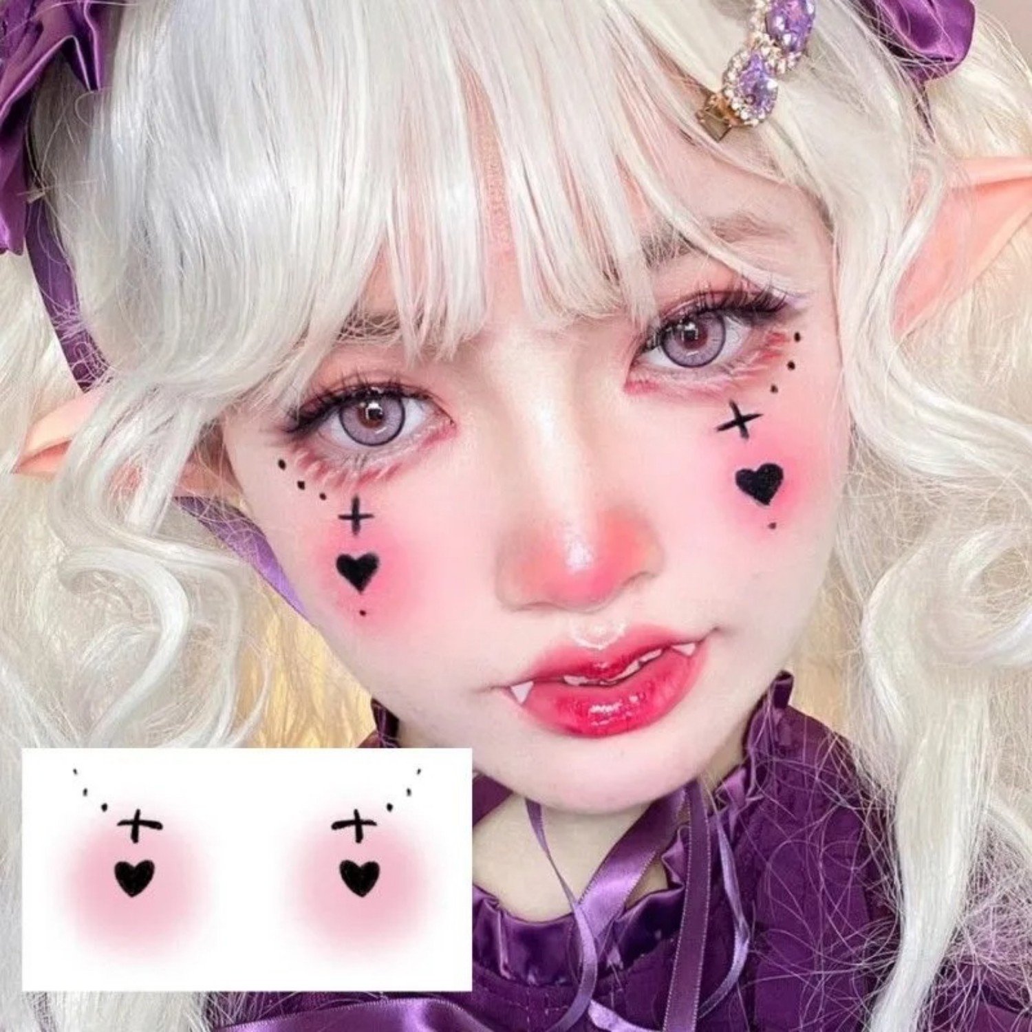 Stickers maquillage tatouage – larmes de sorcière / Witch Tears Makeup Tattoo Stickers – Image 2