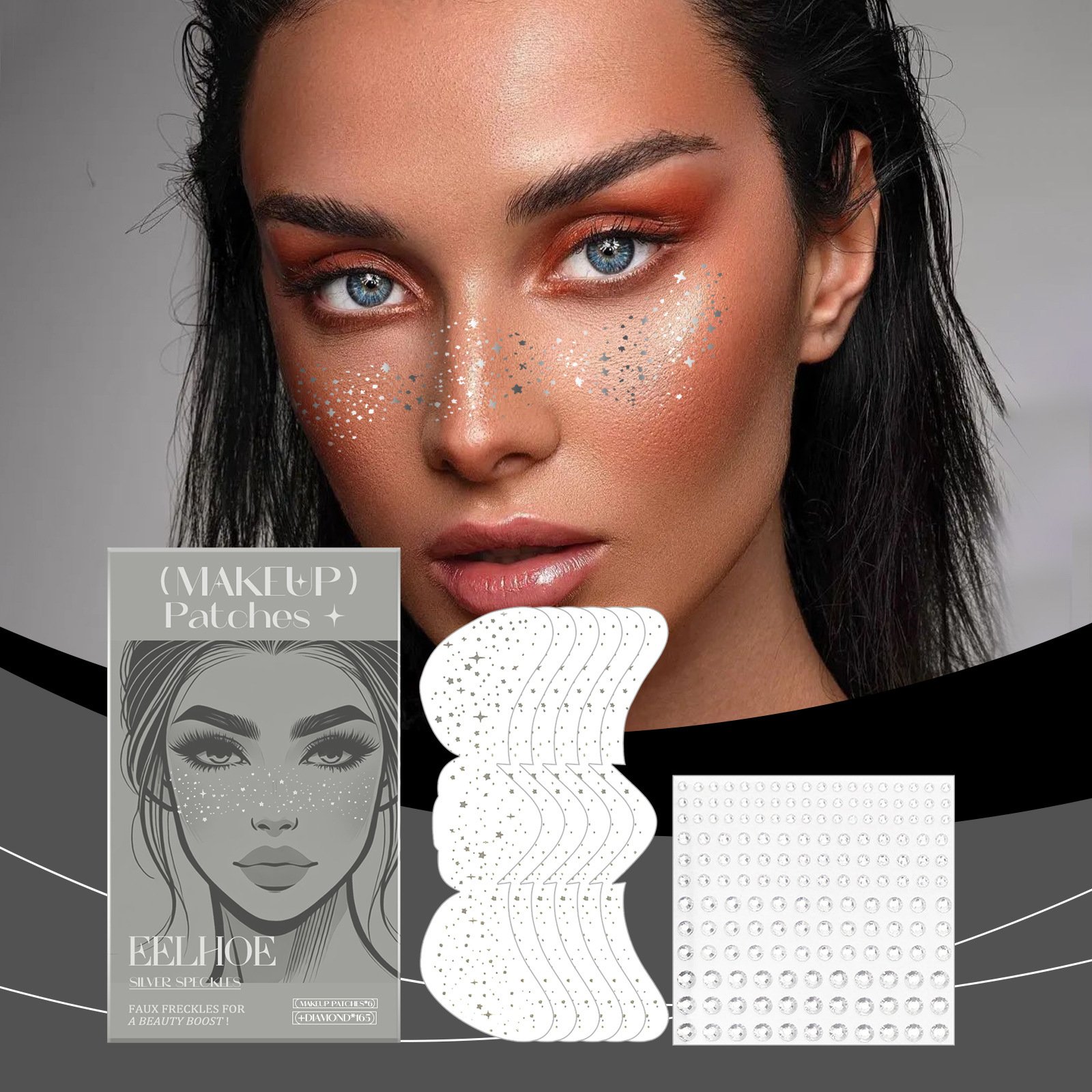 Glitter Spots Tattoo Sticker – Easy Freckles Face & Body Decoration / Glitter Spots Tattoo Sticker Easy Freckles