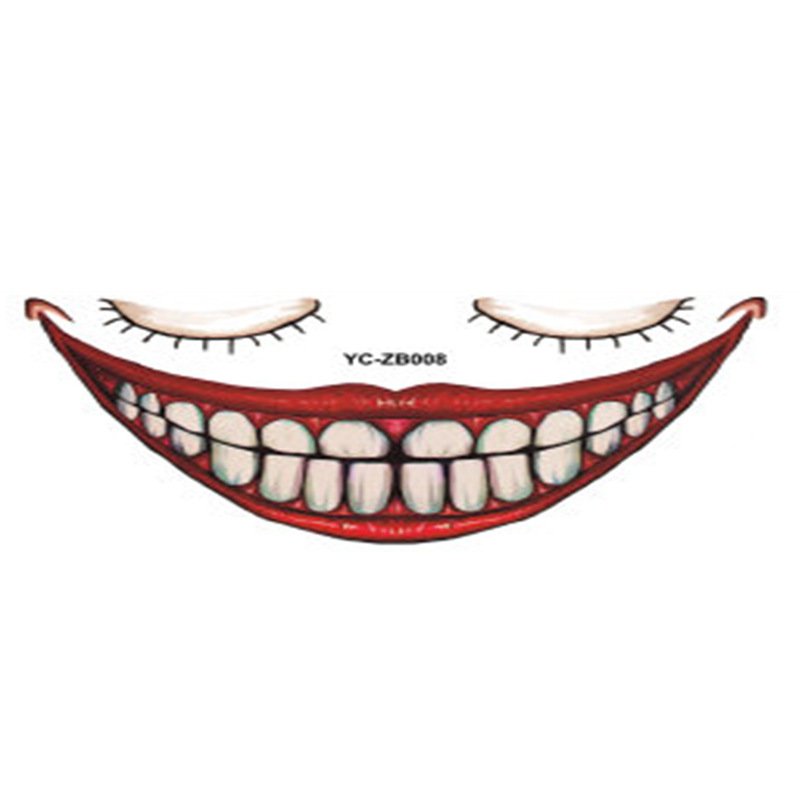 Tatouage temporaire bouche Halloween – décoration lèvres effrayante DIY / New Product Halloween Mouth Tattoo Sticker Scary Lip DIY Decoration – Image 4