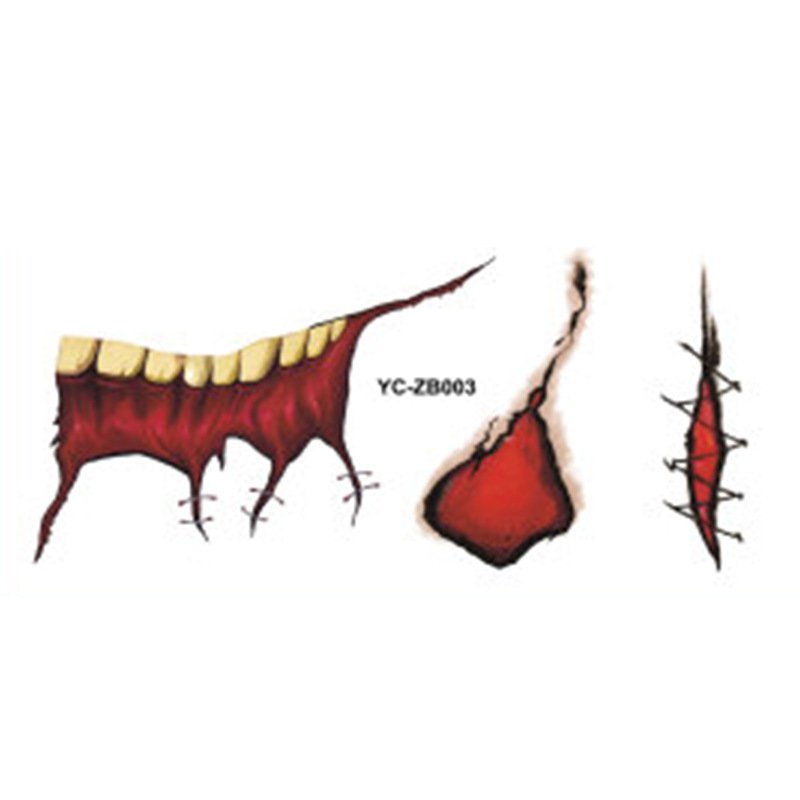 Tatouage temporaire bouche Halloween – décoration lèvres effrayante DIY / New Product Halloween Mouth Tattoo Sticker Scary Lip DIY Decoration – Image 6